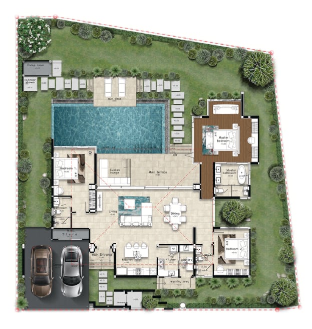 Планировка: 3 спальни